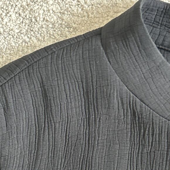 Eileen Fisher Blazer Jacket Womens Small Rayon Silk Textured Hook & Eye Black - Picture 4 of 7